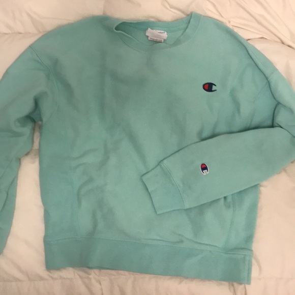 mint green champion crewneck
